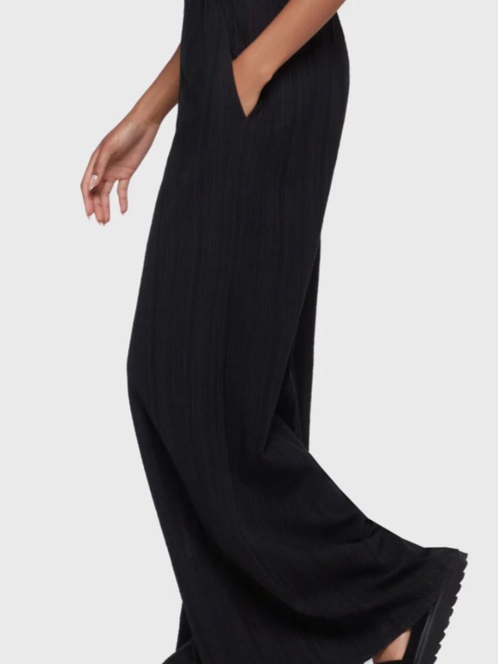 KILLSTAR Wide-Length Black Pants "Bloomia"